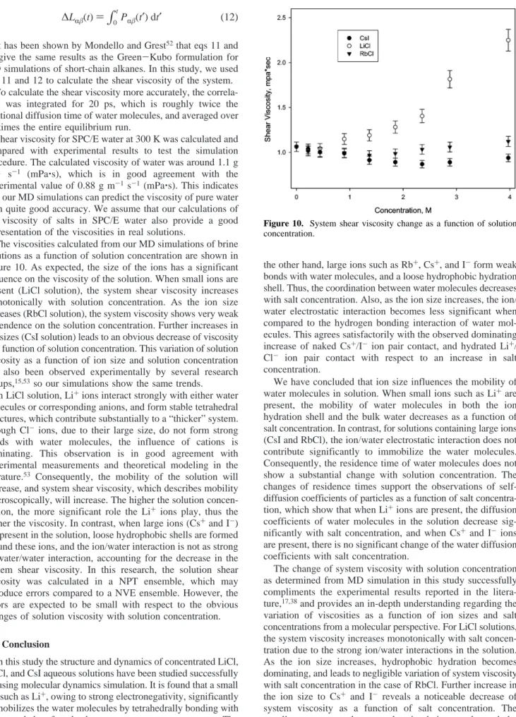Figure 10. System shear viscosity change as a function of solution concentration.