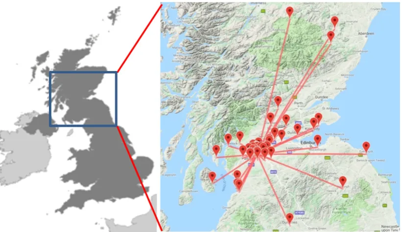 Figure 1. Figure 1. Map showing locations of schools submitting soil samples. Map showing locations of schools submitting soil samples.