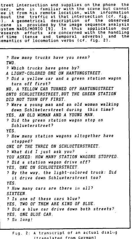 Fig. 2: A transcript of an actual dialog from 