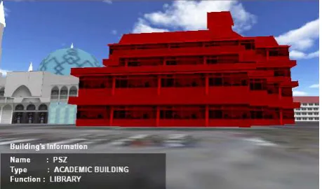 Figure 6. A simple 3D spatial query on the forefront building 