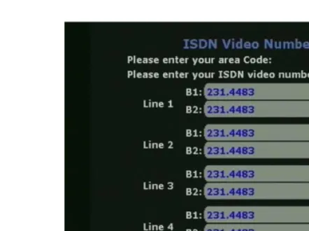 Figure 2-9.  ISDN Video Numbers Screen