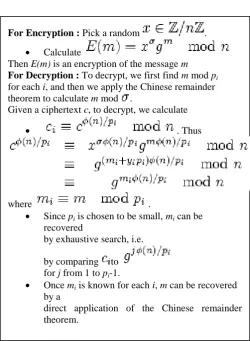 Table 1 shows the various existing homomorphic encryption cryptosystem  according to the following 