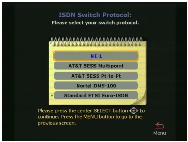 Figure 3-15.  ISDN Switch Protocol Screen