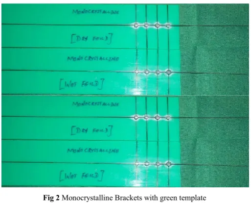 Fig 2 Monocrystalline Brackets with green template  