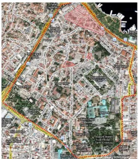 Figure 4: Satellite image of the Suleymaniye (Source: Goggle Earth, 2008) 