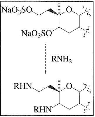 Fig 3.4.1 Proposed Aminolysis of Sulfate Groups On YTX 
