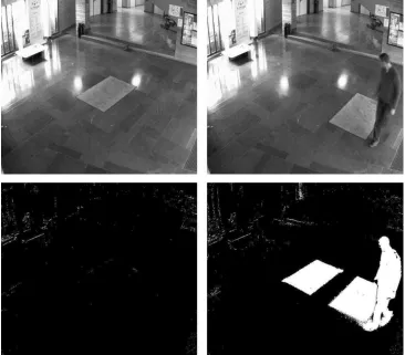 Figure 7. Example of the ghosting effect where a mat has been moved to another location leaving the ghost of the mat in its original position