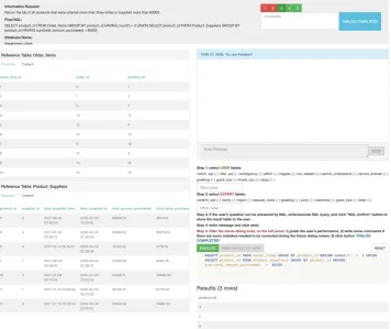 Figure 8: SQL Expert Interface
