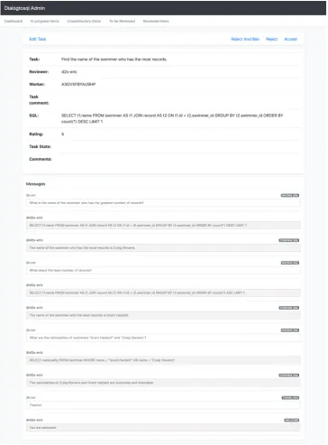 Figure 9: Dialogue Review Interface
