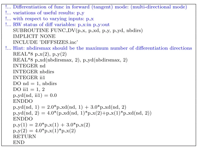 Table 5.2:A simple diﬀerential source program.