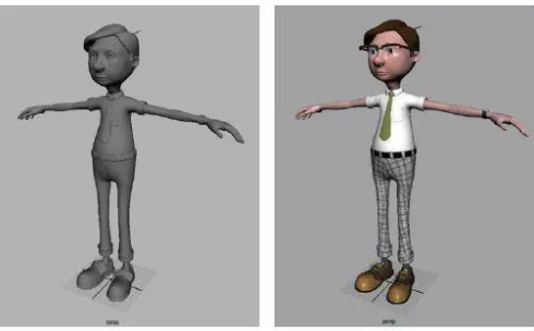 Figure 7: Final model before textures (left) and after applying textures (right) [3] 