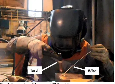 Fig. 2. Illustration of the manual TIG welding set-up 