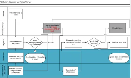 Figure 1-2. Data flow for patient diagnosis and rehabilitation therapy using computer-based 