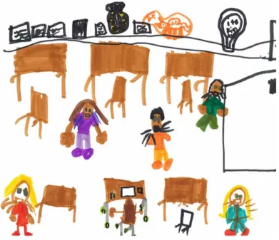Figure 2. Noisy classroom depicted by a Grade 1 student 