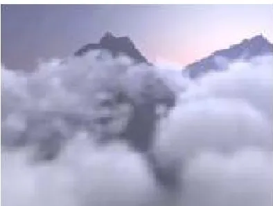 Figure 2.3: Cloud formation around mountains (Dobashi et al., 2000) 