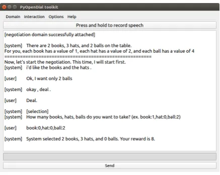 Figure 2: User interface for PyOpenDial.