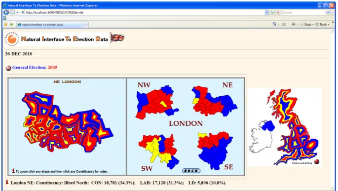 Figure 13. DD-Map of the GE 2005 for the NE part of London  