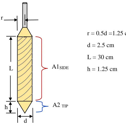 Figure 5.6 Dimensions and parameters of the MDPT-t torque test. 