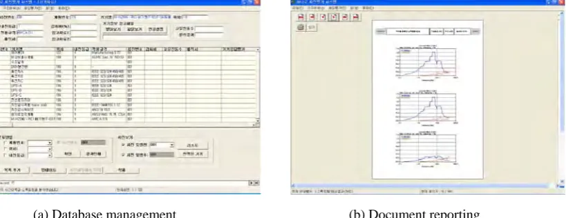 Fig. 11 Database management and document reporting capability of the SES 