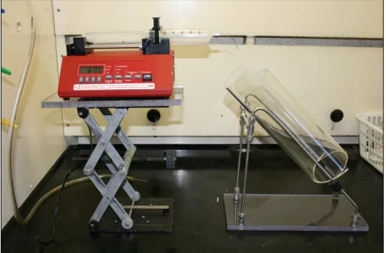 Figure 3.4 Experimental Setup for Modified ISO 6530 Splash Test 