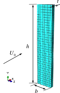 Fig. 9. Mode shape of the flexible plate when  f/f0=1 obtained from experiment (a) [37] and current numerical simulation (b)