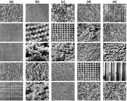 Figure 3. Training images corresponding to the texture arrangements of Figs. 1(a-e).