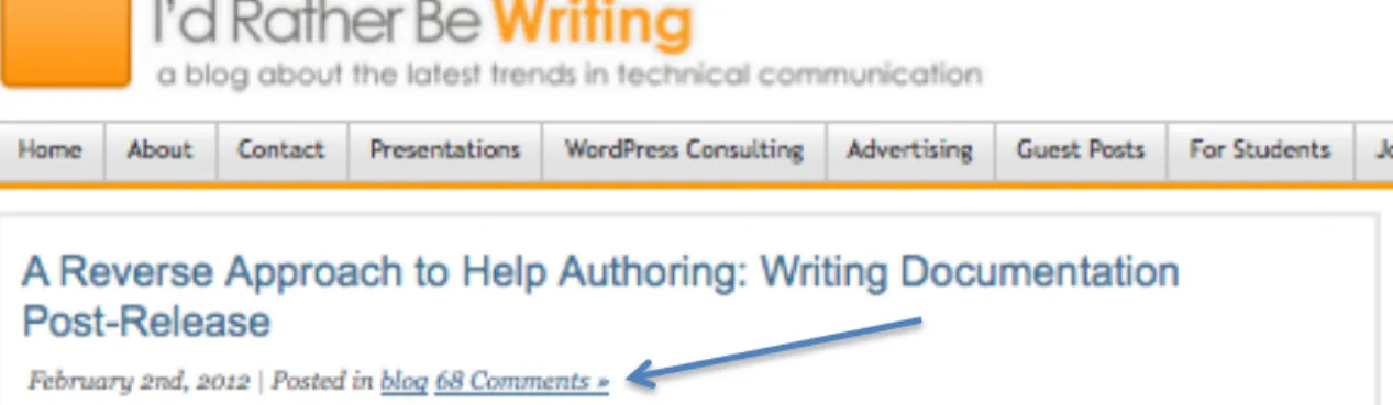 Figure	  2.1	  The	  technical	  writing	  blog	  article	  we	  will	  be	  using	  as	  our	  example.	  