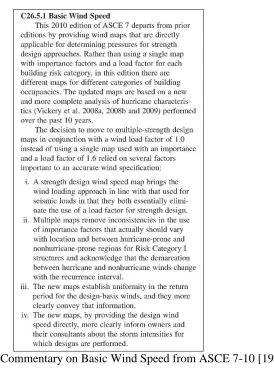 Figure 3.1 – Commentary on Basic Wind Speed from ASCE 7-10 [19]   