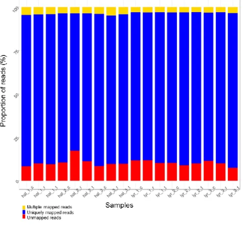 Figure  8:  Summary  of  short  read  mapping  to  the  A.  lyrata  reference  genome  V1