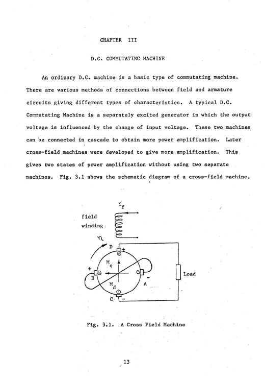 Fig. 3.1 shows the schematic diagram of a cross-field machine.