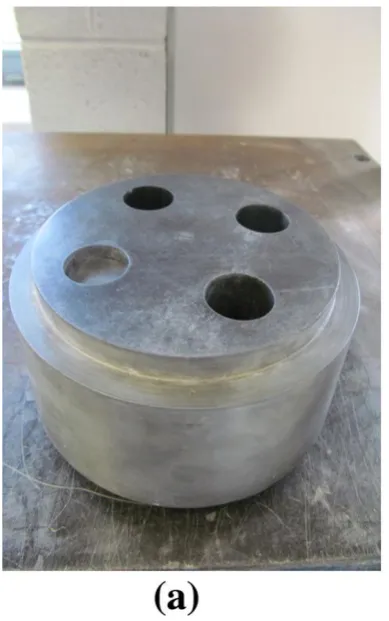 Fig. 2 a Picture of compaction mould and b schematic of produced specimen dimensions (mm) 