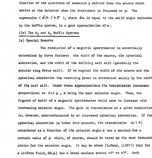 fig u r e s o f m erit o f a magnetic spectrom eter would seem to increase with 