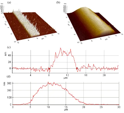 Figure 3.15 (a) 3D AFM image of single layer pattern, (b) 3D AFM image of 20 layers 