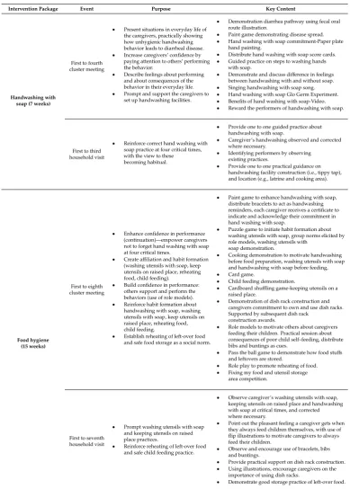 Table 4. Summary of intervention packages.
