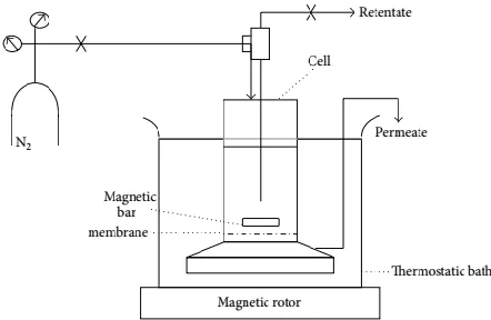 Figure 1 illustrates a schematic diagram of the experiment setup [9]. The membrane deacidification process was carried out using dead-end stirred cell (Sterlitech HP4750, Sterlitech Corporation, USA) with approximately 14.6 cm² active membrane area