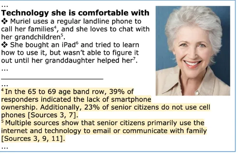 Fig 5. An excerpt from Team Retinopathy’s foundation document for Suzie, their under-served persona