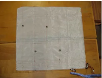 Figure 3.4 Textile array containing both microphones and amplifiers on fabric. 