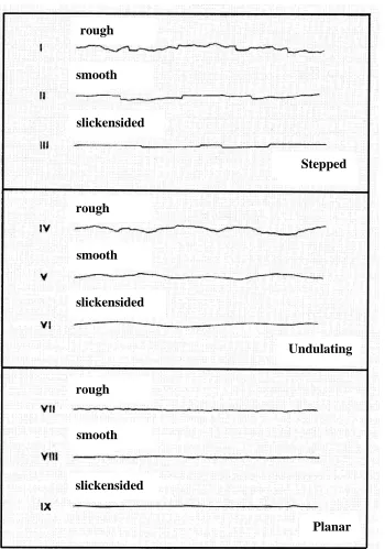 Figure 2.4: Typical roughness profiles and suggested nomenclature (after Barton, 1978) 
