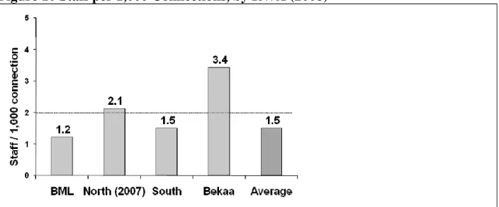 Figure 10 Staff per 1,000 Connections, by RWA (2008) 
