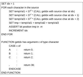 Figure 3.2: Pseudo code for Ħ using CE and a group size of 3 