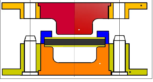 Fig. 1. Model geometry with diminutions in 2D and 3D form. 