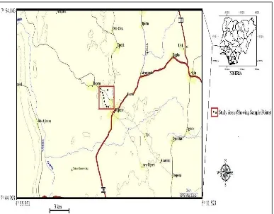 Fig. 2. Map of Ijero showing sample points ( after Obasi and Madukwe, 2016). 