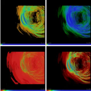 Figure 8: The earthquake data set with different transfer functions computed on a temporal sequence