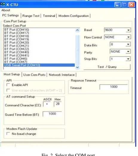 Fig. 2. Select the COM port 