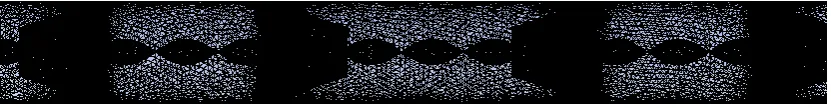Fig. 16. Tetrahedral mesh generated for tube occupied with converge-diverge conical with twisted -tape (CDTT) of P.R = 2.0