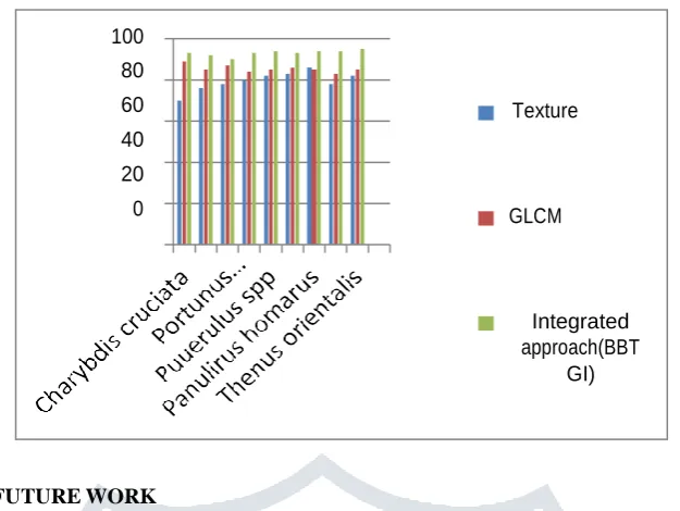 Figure. 6. . Graph showing the recognition rate of each species using 3 approaches 