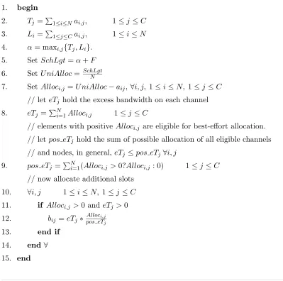 Figure 4.8: Algorithm: Best eﬀort allocation for the nonpreemptive OSTL algorithm (BE-OSTL)