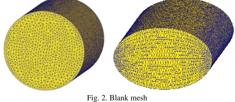 Fig. 2. Blank mesh Due to the contact between the blank and the upper and 