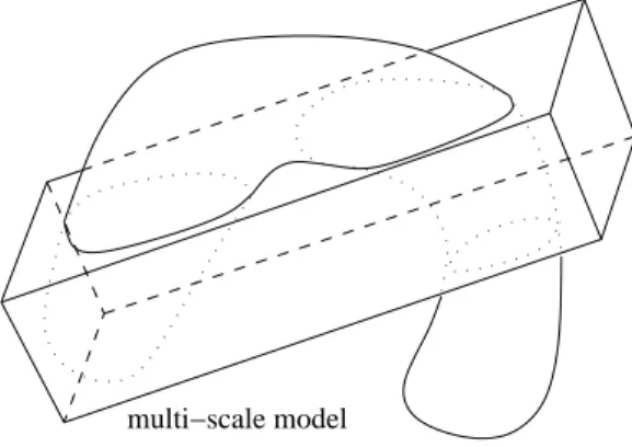 Figure 4: Schematic of a multi-scale CAFE model composed of the FE domain superimposed with the CA material space.