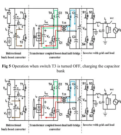 Fig 5 Operation when switch T3 is turned OFF, charging the capacitor 